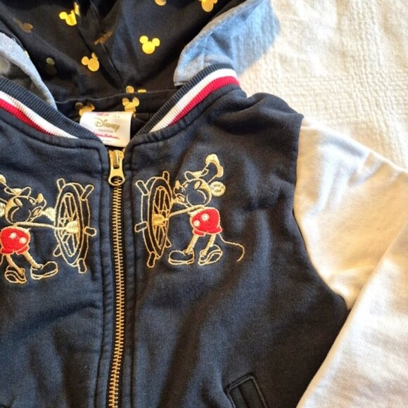 Hanna Andersson girls size 100 or 4 black Mickey lined hoodie, GUC only for fade - Picture 2 of 8
